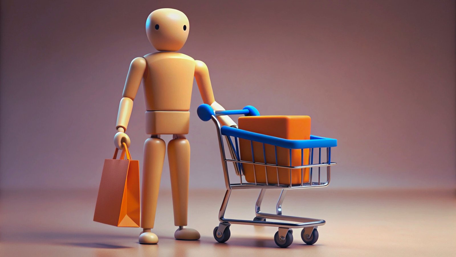 a human with a shopping trolly